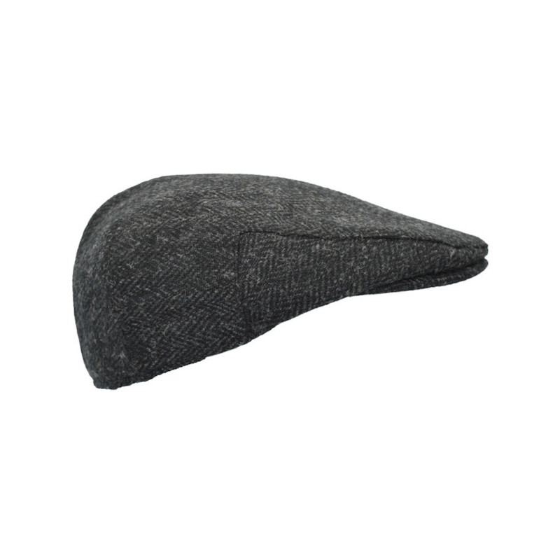 Made in UK Timeless classic Harris Tweed Oakmoor Flat Cap Color Gun Metal